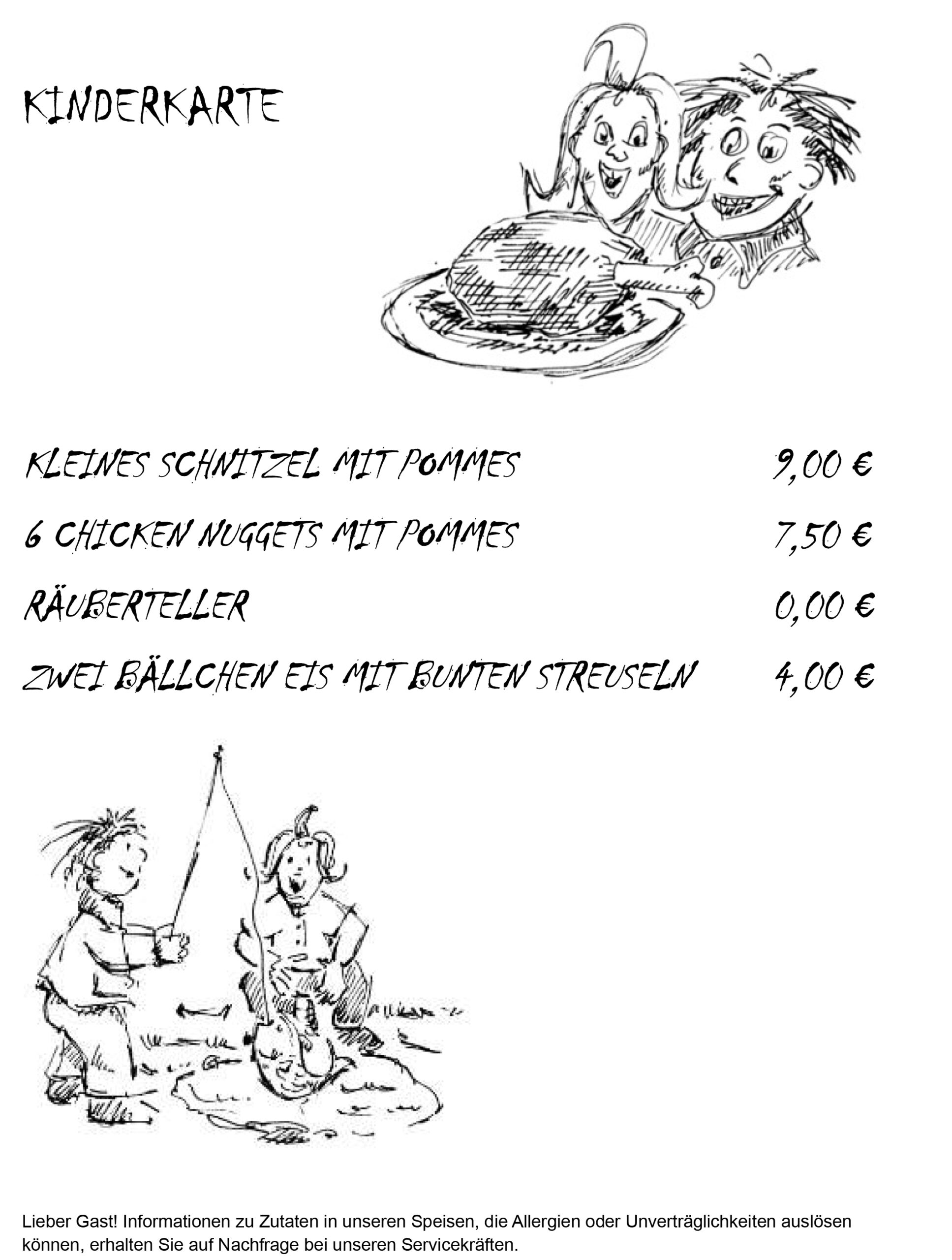 Speisekarte Kinderkarte Scaled